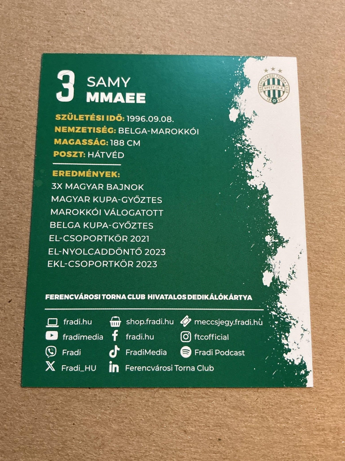Samy Mmaee, Morocco 🇲🇦 Ferencváros TC 2023/24 hand signed - Autographs-World