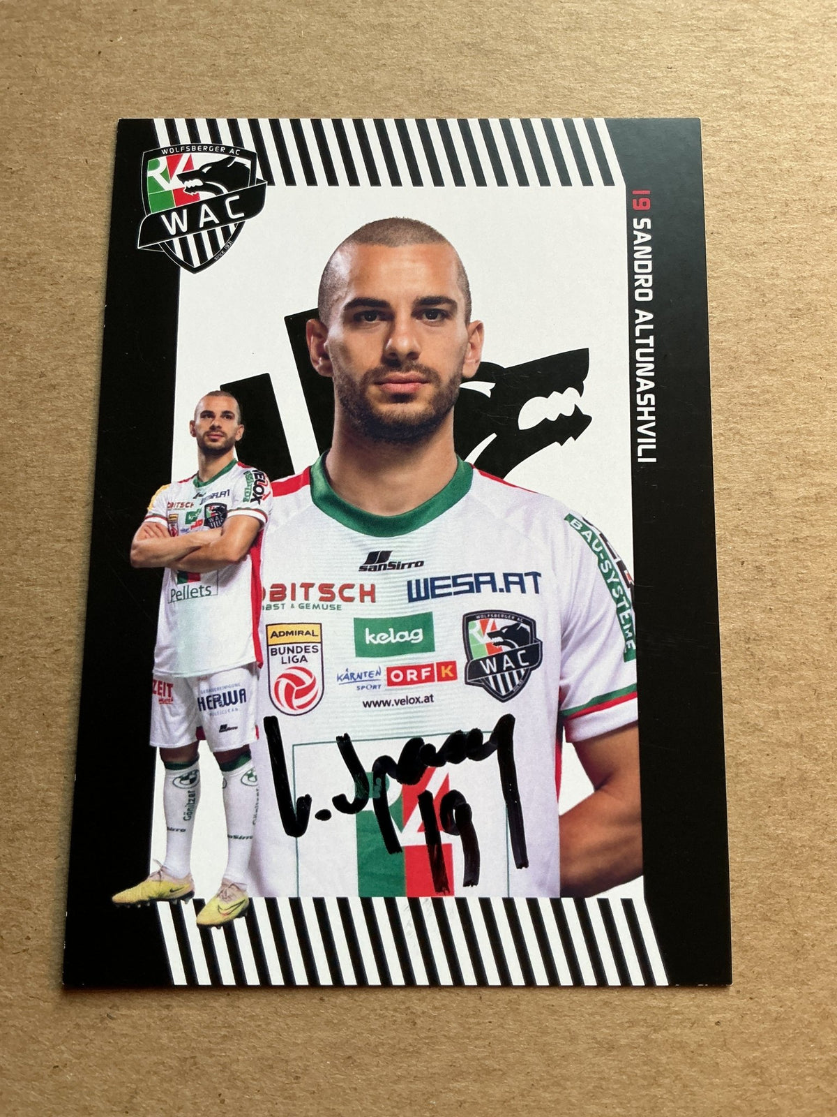 Sandro Altunashvili, Georgia 🇬🇪 Wolfsberger AC 2023/24 hand signed - Autographs-World