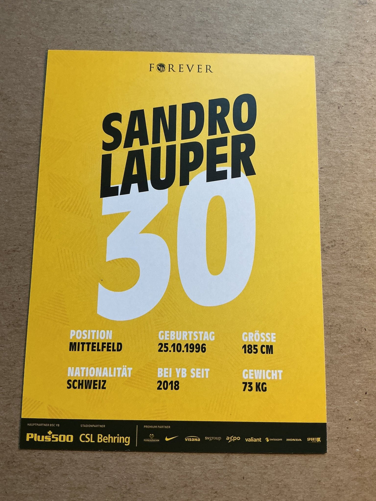 Sandro Lauper, Switzerland 🇨🇭 BSC Young Boys 2020/21 hand signed - Autographs-World