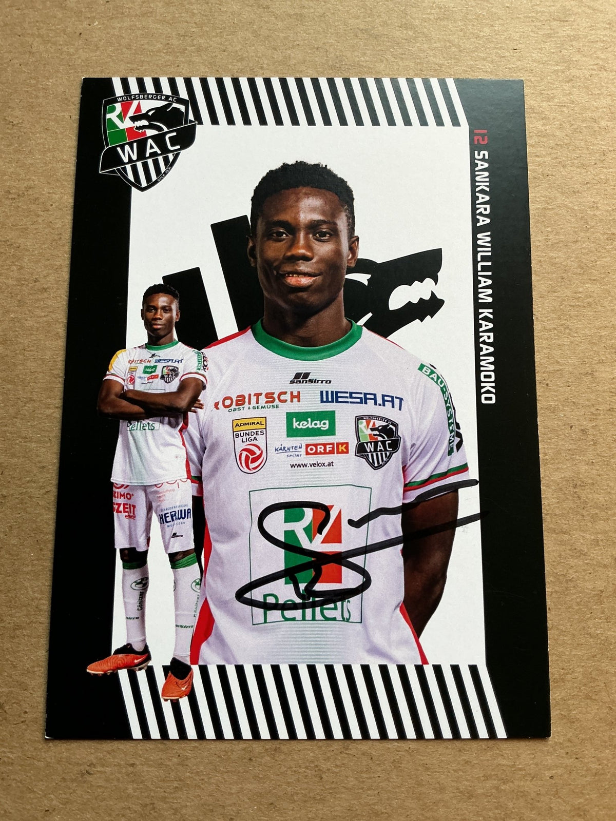 Sankara William Karamoko, Ivory Coast 🇨🇮 Wolfsberger AC 2023/24 hand signed - Autographs-World