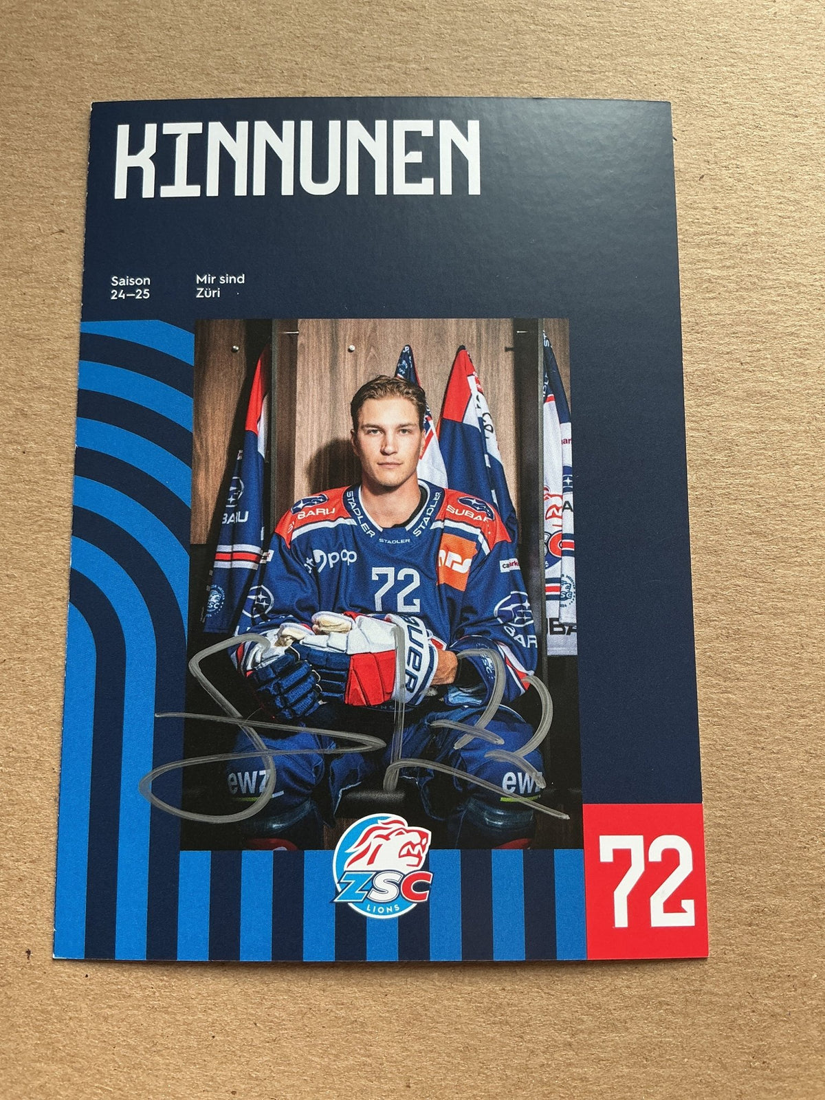 Santtu Kinnunen, Finland 🇫🇮 ZSC Lions 2024/25 hand signed - Autographs-World