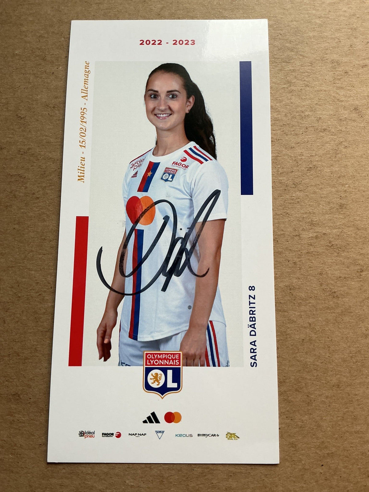 Sara Däbritz, Germany 🇩🇪 Olympique Lyon 2022/23 hand signed - Autographs-World