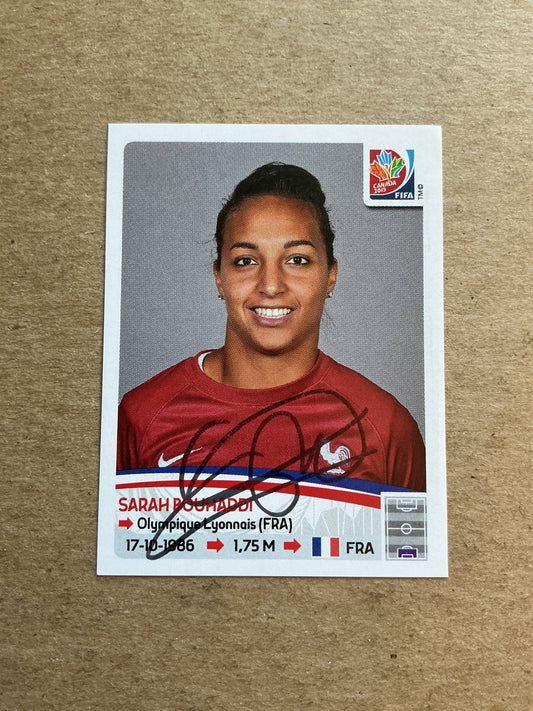 Sarah Bouhaddi, France 🇫🇷 FIFA Women’s World Cup 2015 Panini hand signed - Autographs-World