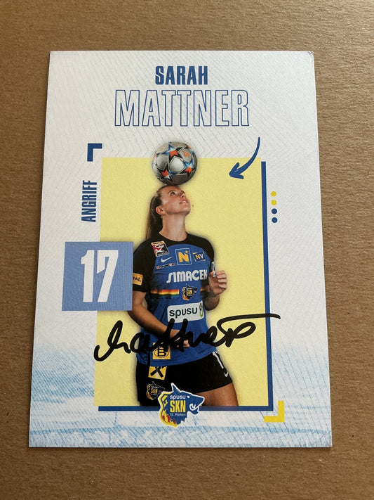 Sarah Mattner, Germany 🇩🇪 SKN St. Pölten 2023/24 hand signed - Autographs-World