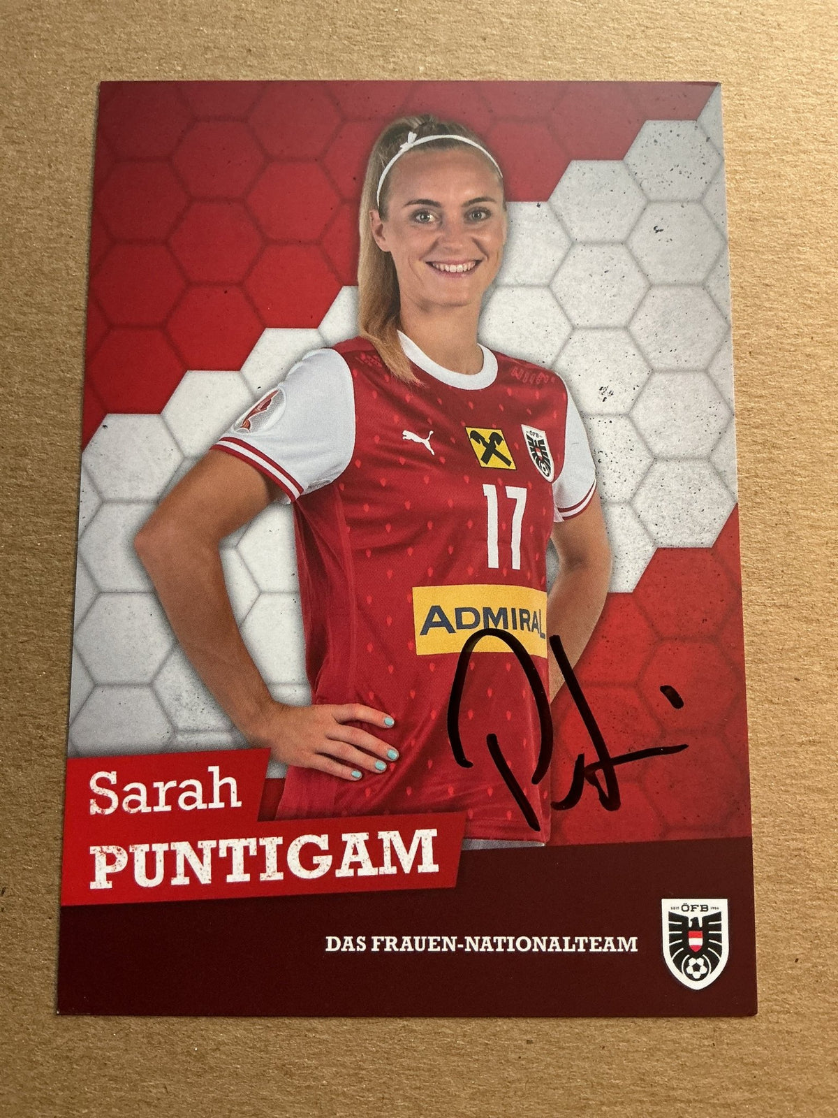 Sarah Puntigam, Austria 🇦🇹 UEFA Women’s Euro 2022 hand signed - Autographs-World