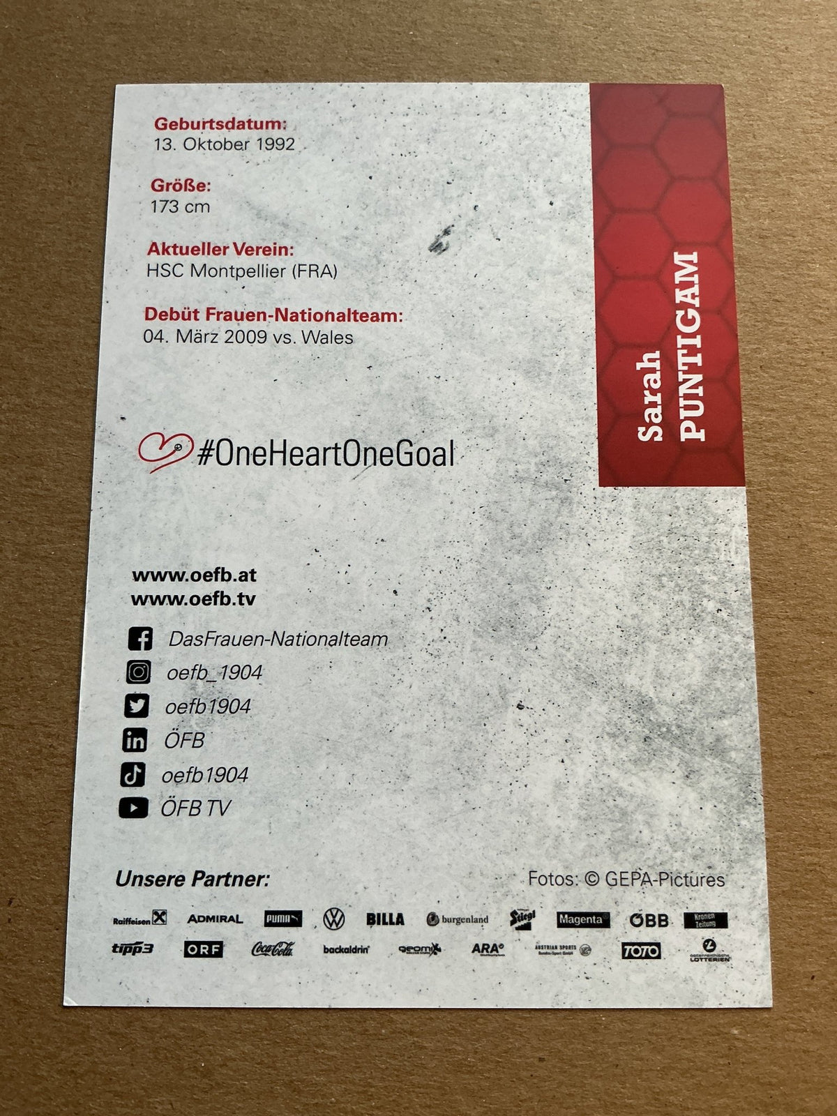 Sarah Puntigam, Austria 🇦🇹 UEFA Women’s Euro 2022 hand signed - Autographs-World