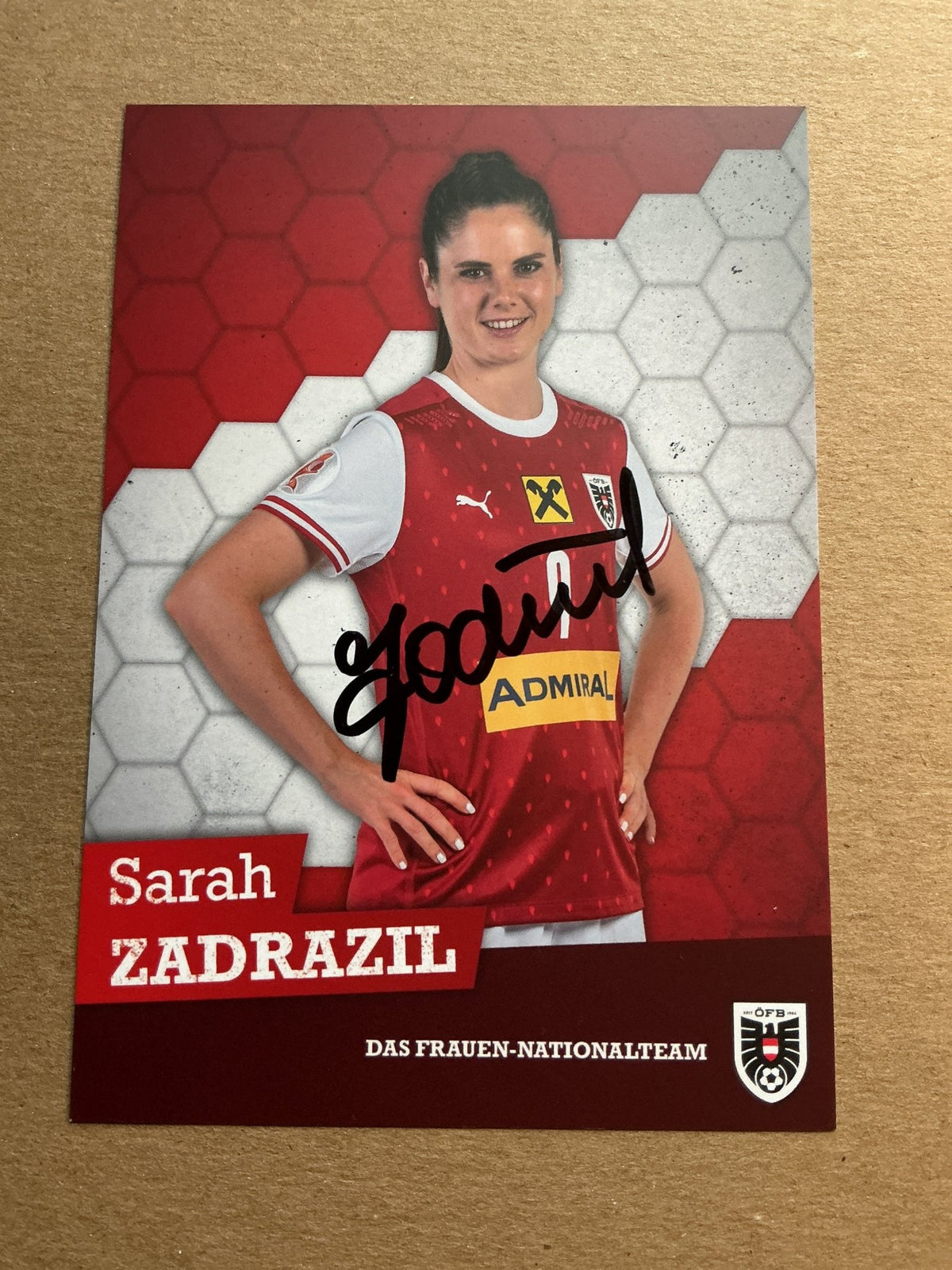 Sarah Zadrazil, Austria 🇦🇹 UEFA Women’s Euro 2022 hand signed - Autographs-World