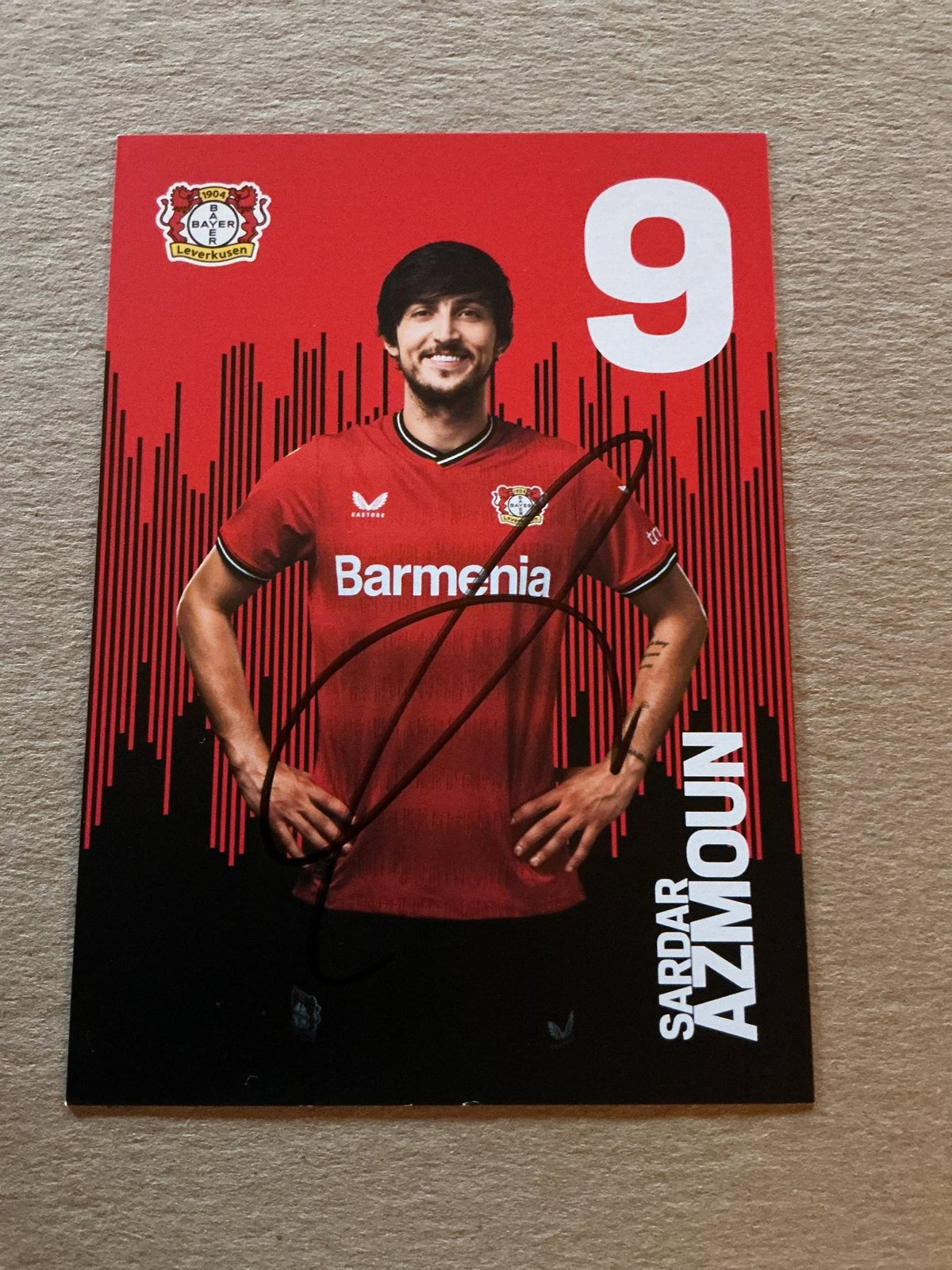 Sardar Azmoun, Iran 🇮🇷 Bayer 04 Leverkusen 2022/23 hand signed - Autographs-World