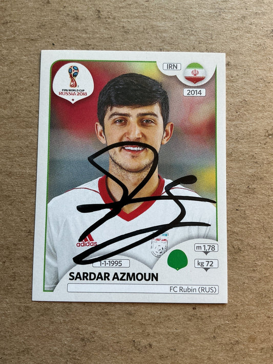 Sardar Azmoun, Iran 🇮🇷 FIFA World Cup 2018 Panini hand signed - Autographs-World