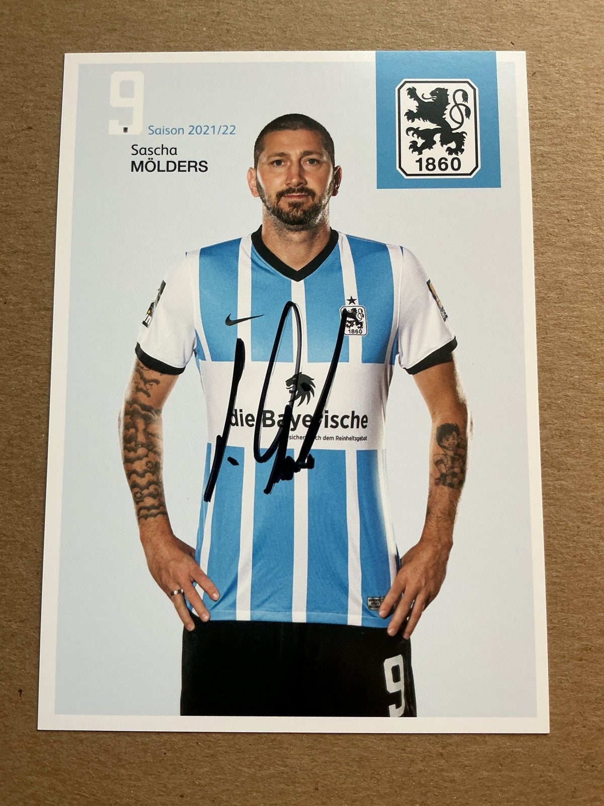 Sascha Mölders, Germany 🇩🇪 TSV 1860 München 2021/22 hand signed - Autographs-World