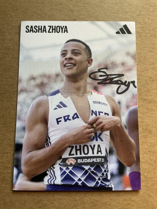 Sasha Zhoya, France 🇫🇷 Athletics Summer Olympics 2024 hand signed - Autographs-World