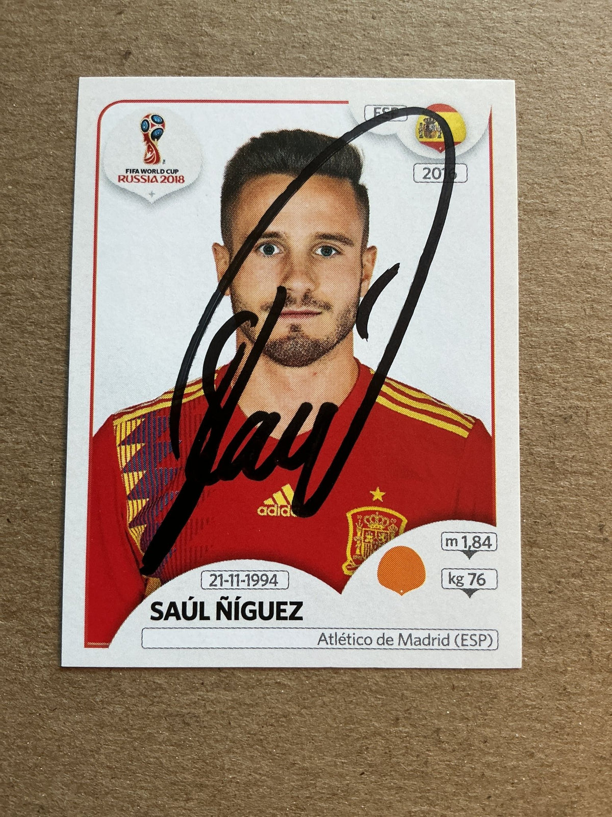Saúl Ñíguez, Spain 🇪🇸 FIFA World Cup 2018 Panini hand signed - Autographs-World