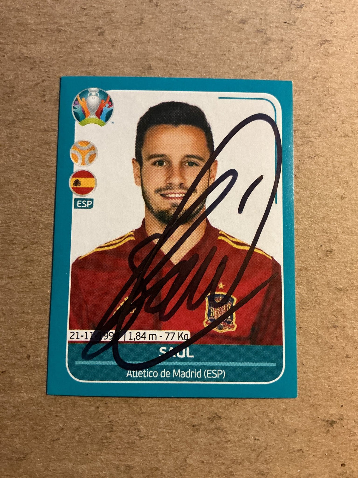 Saul, Spain 🇪🇸 UEFA Euro 2020 Panini hand signed - Autographs-World