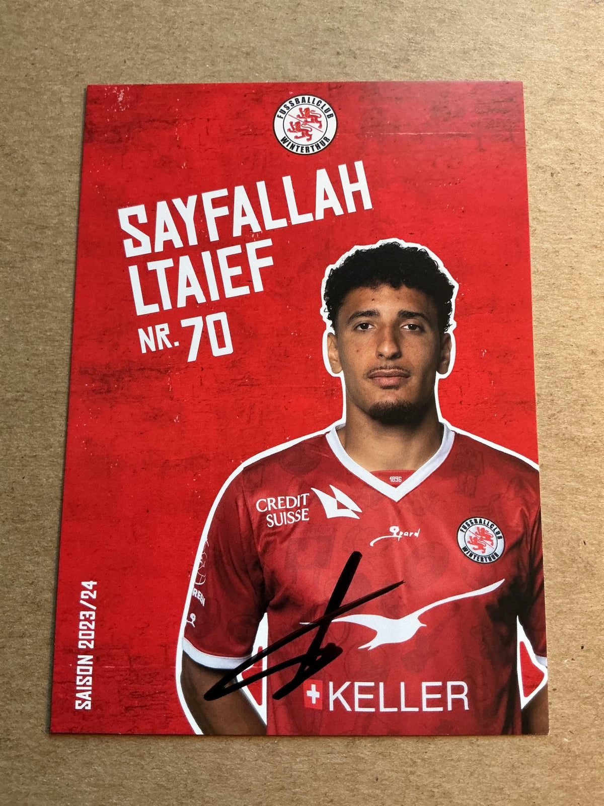 Sayfallah Ltaief, Tunisia 🇹🇳 FC Winterthur 2023/24 hand signed - Autographs-World