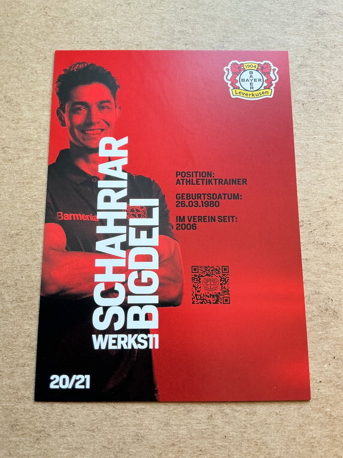 Schahriar Bigdeli, Germany 🇩🇪 Bayer 04 Leverkusen 2020/21 hand signed - Autographs-World