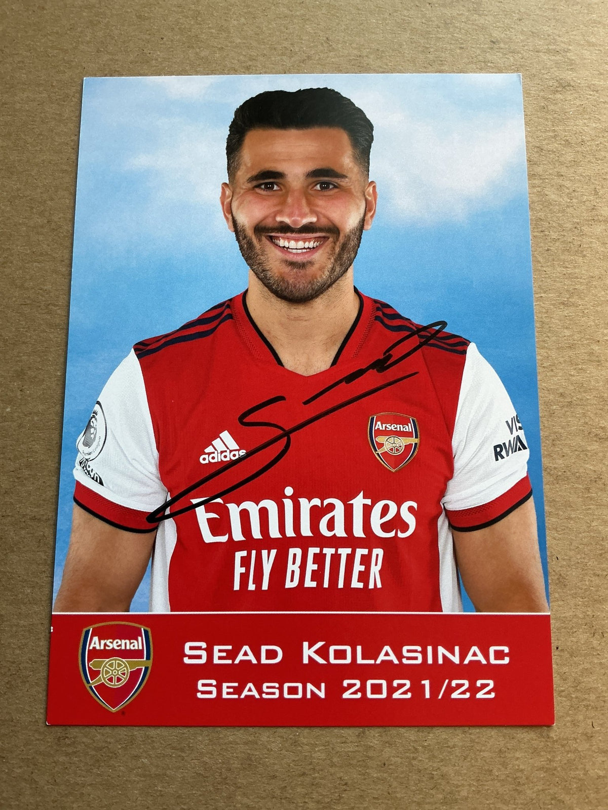 Sead Kolasinac, Bosnia 🇧🇦 Arsenal FC 2021/22 hand signed - Autographs-World