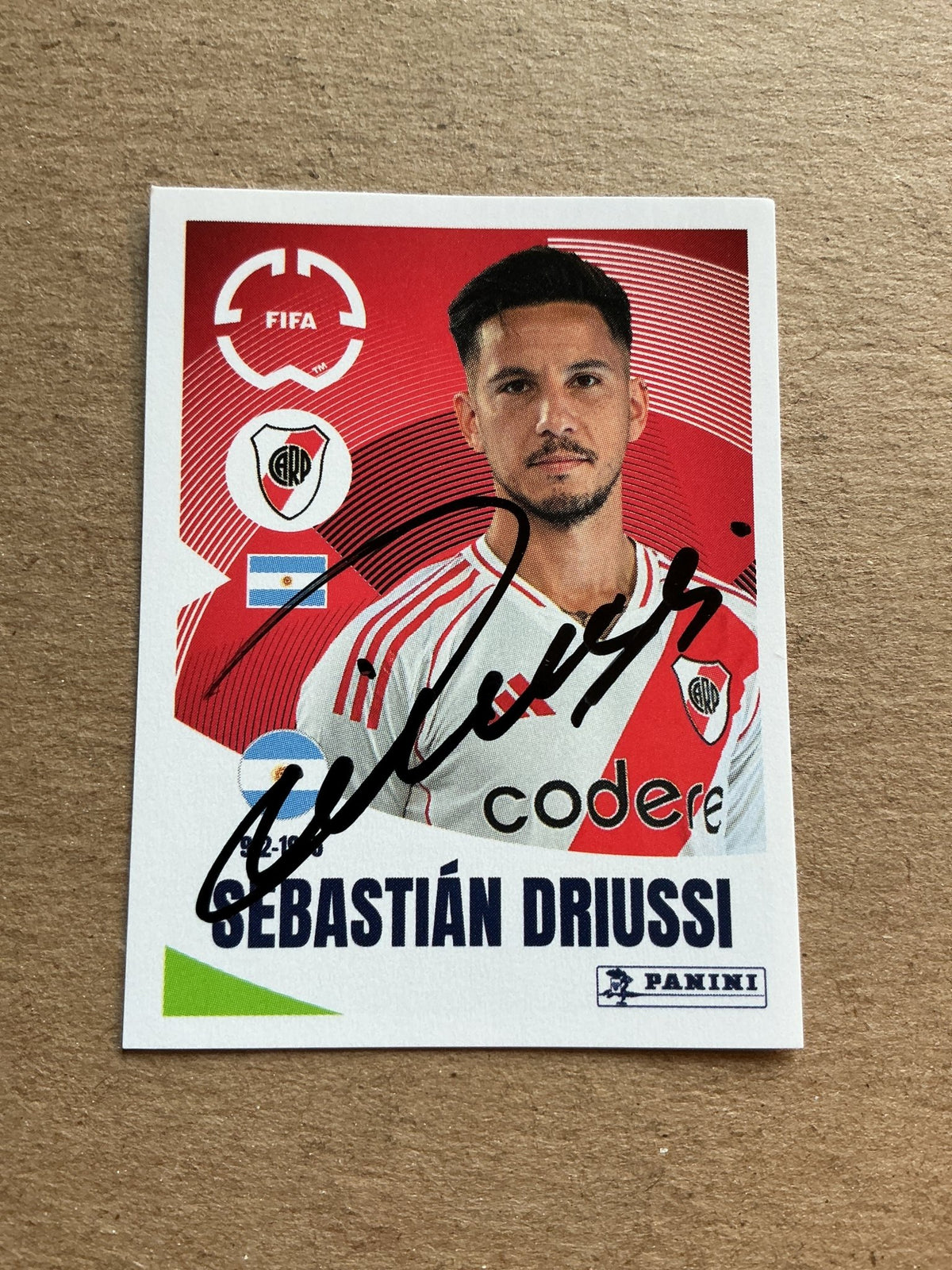 Sebastián Driussi, Argentina 🇦🇷 CA River Plate Club World Cup 2025 Panini hand signed - Autographs-World