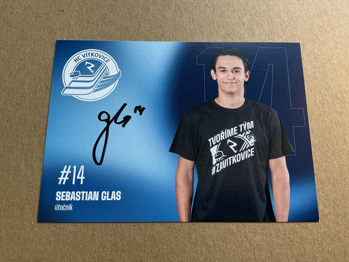 Sebastian Glas, Czech Republic 🇨🇿 HC Vítkovice 2025/26 hand signed - Autographs-World