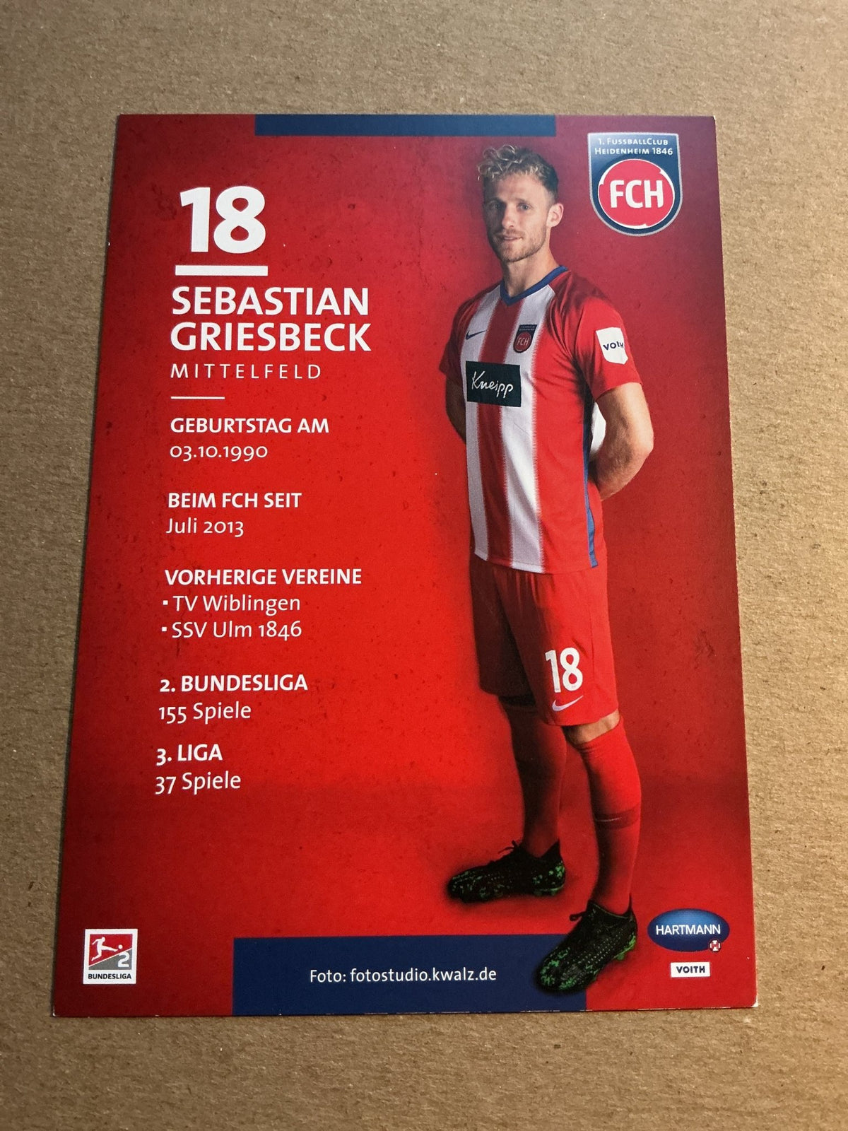 Sebastian Griesbeck, Germany 🇩🇪 1.FC Heidenheim 2019/20 hand signed - Autographs-World