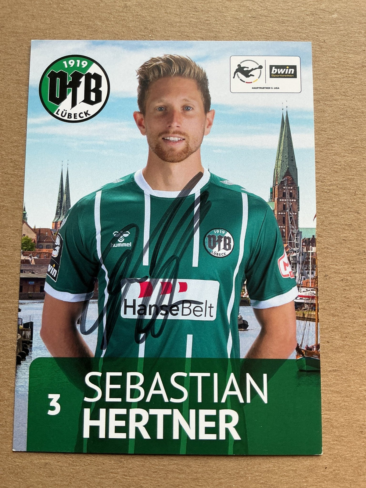 Sebastian Hertner, Germany 🇩🇪 VfB Lübeck 2020/21 hand signed - Autographs-World