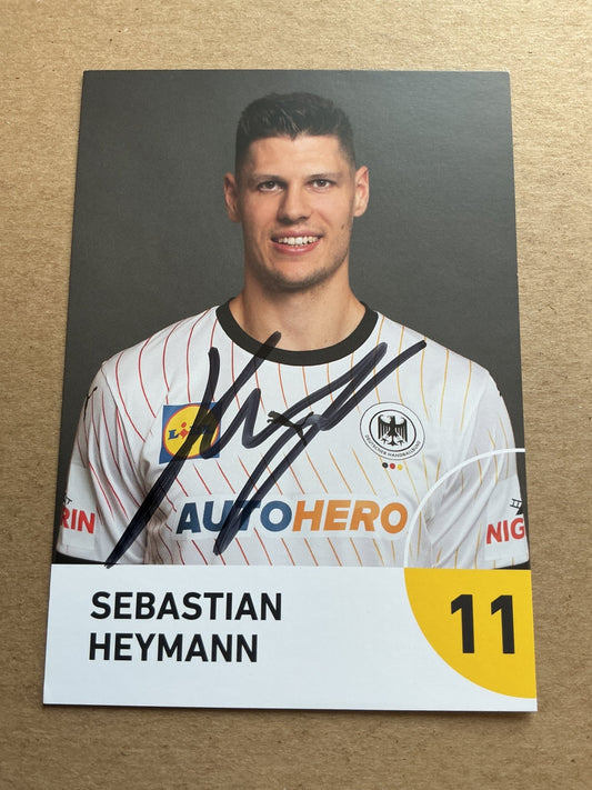 Sebastian Heymann, Germany 🇩🇪 Handball Summer Olympics 2024 hand signed - Autographs-World