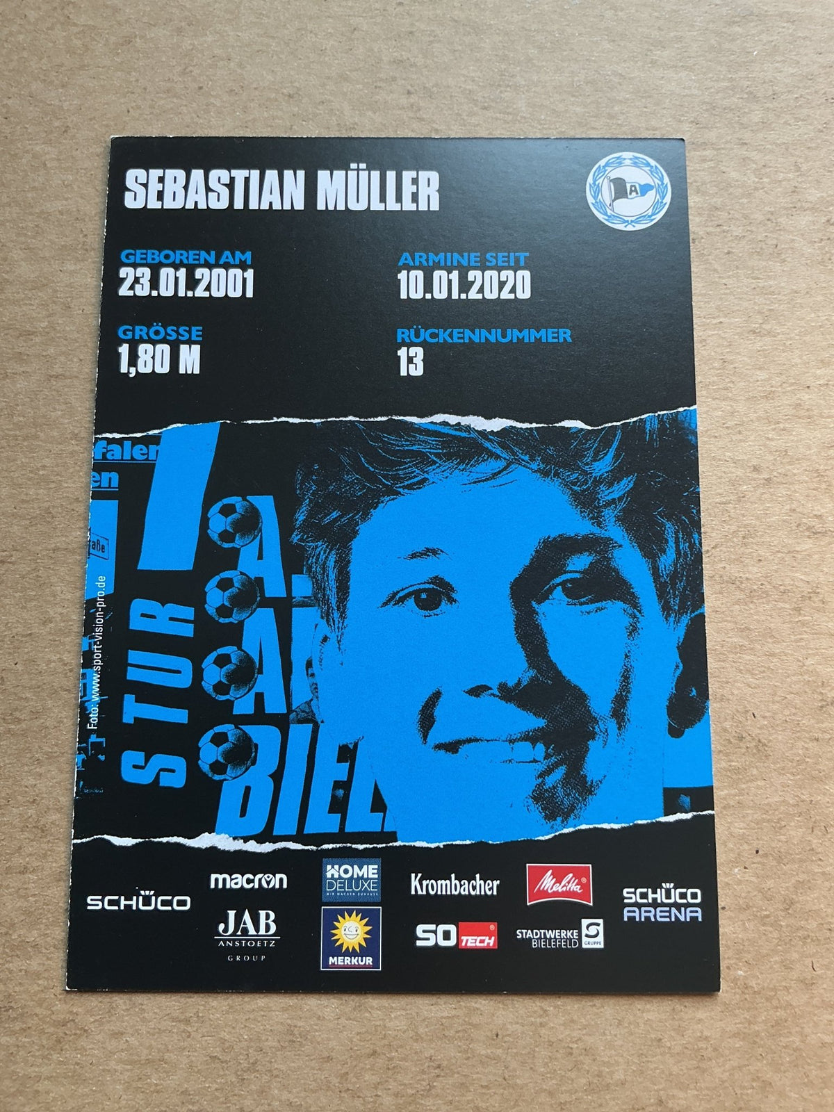 Sebastian Müller, Germany 🇩🇪 Arminia Bielefeld 2020/21 hand signed - Autographs-World