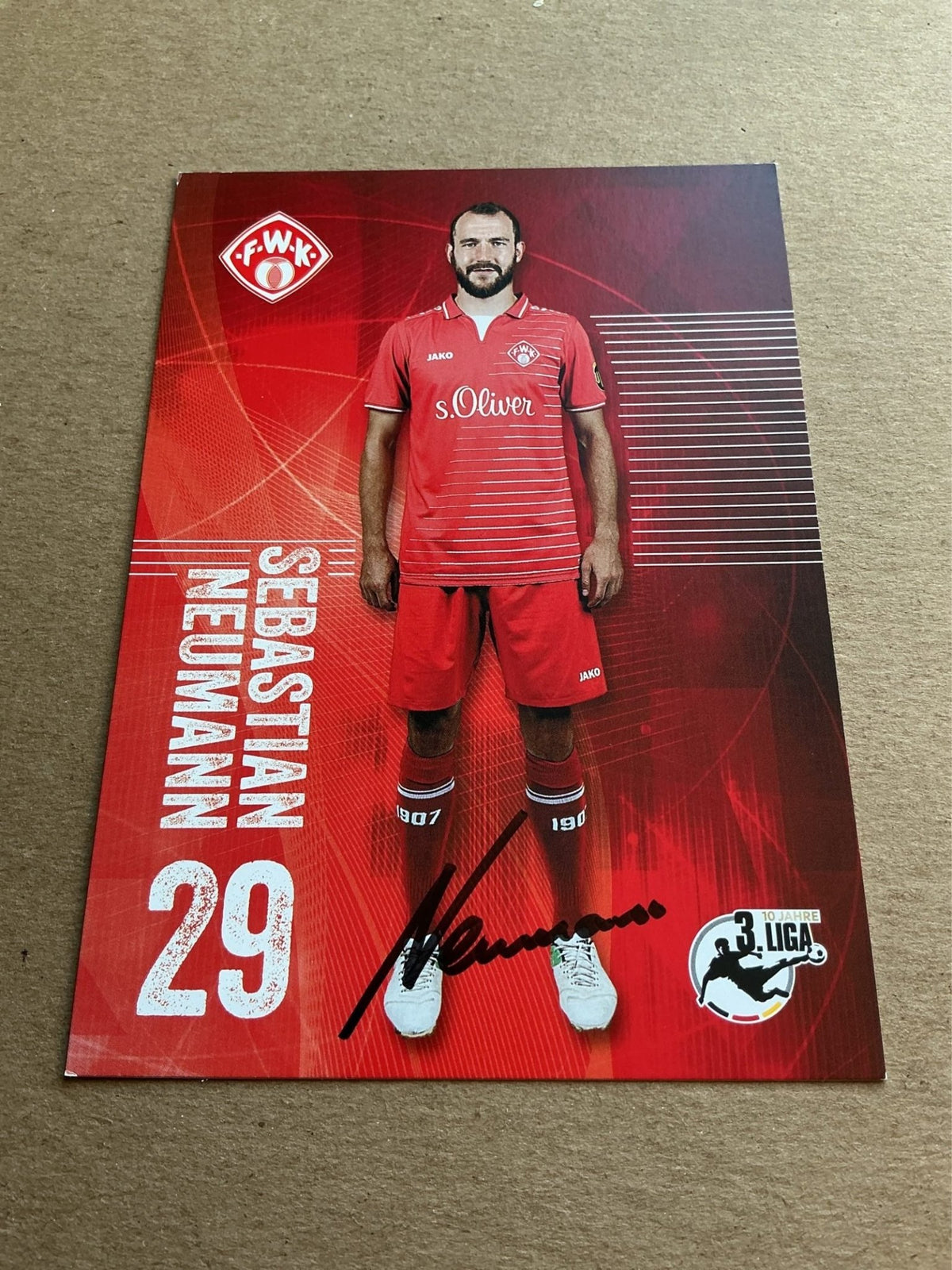 Sebastian Neumann, Germany 🇩🇪 FC Würzburger Kickers 2017/18 hand signed - Autographs-World