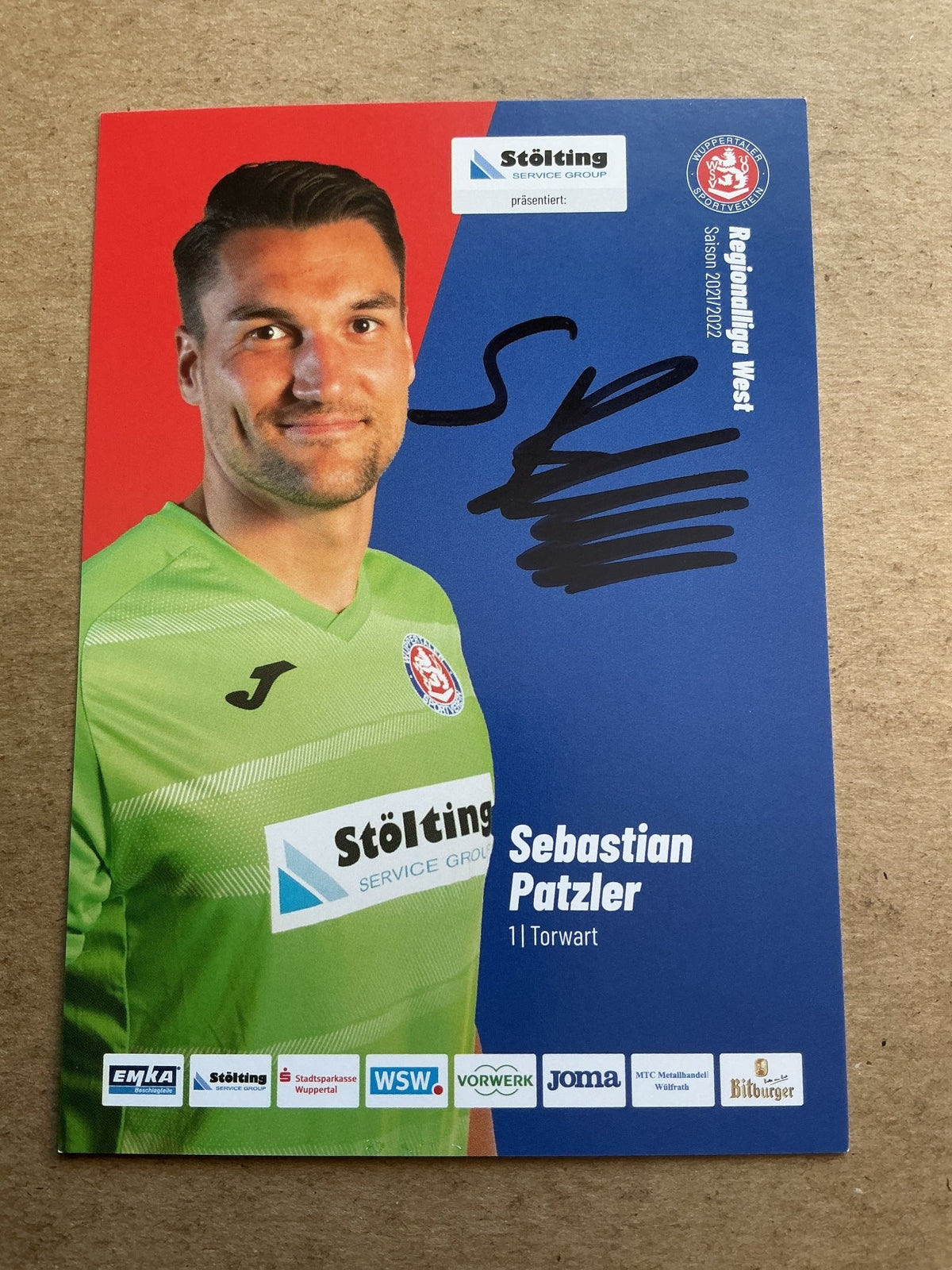 Sebastian Patzler, Germany 🇩🇪 Wuppertaler SV 2021/22 hand signed - Autographs-World