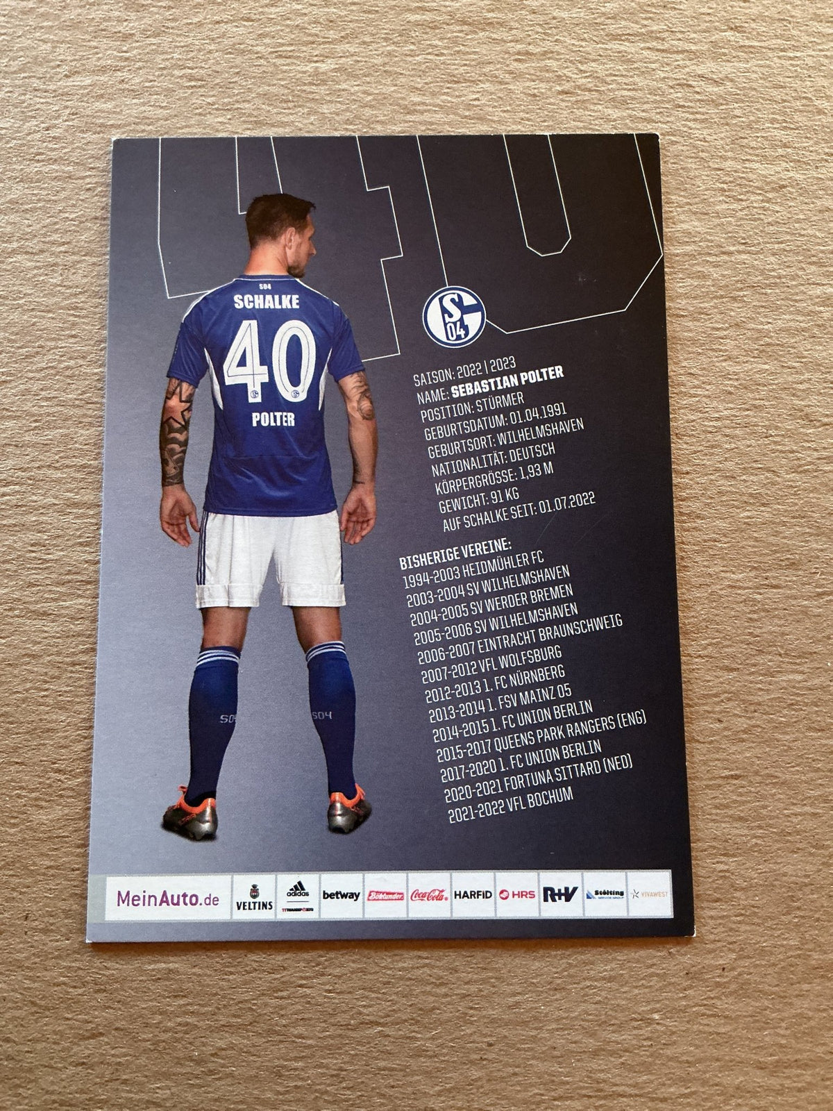 Sebastian Polter, Germany 🇩🇪 FC Schalke 04 2022/23 hand signed - Autographs-World