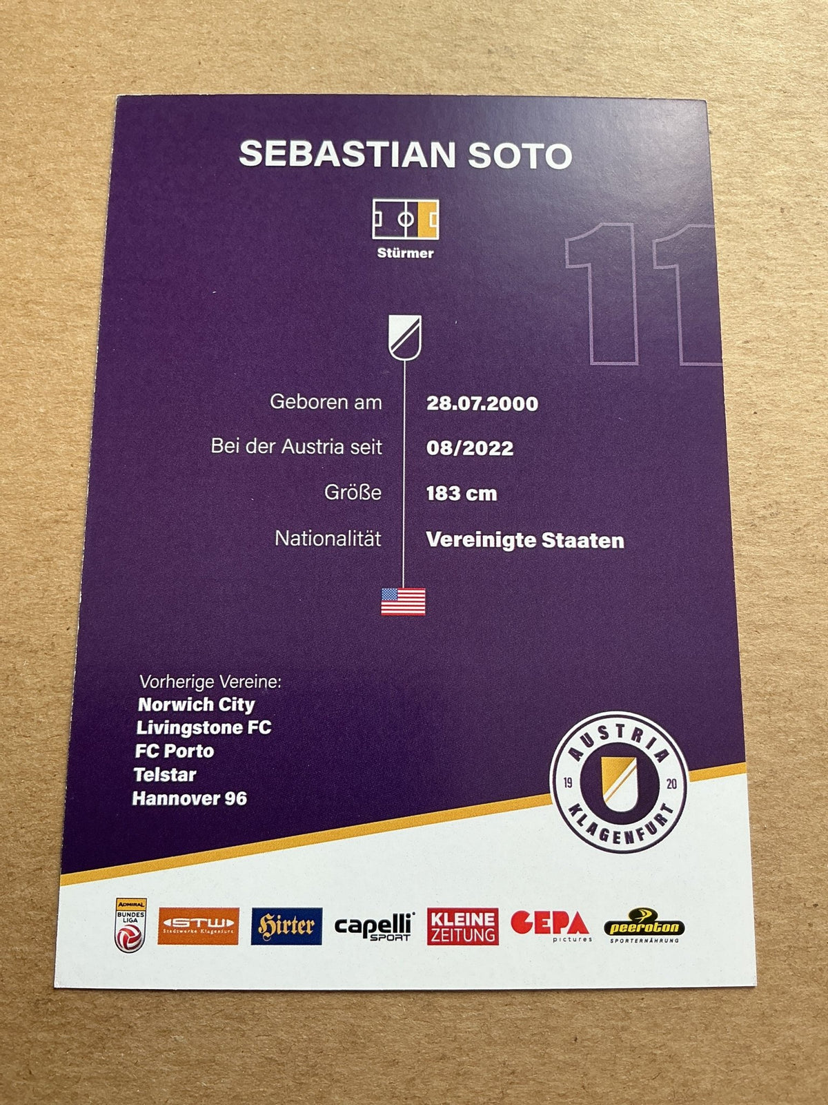 Sebastian Soto, USA 🇺🇸 Austria Klagenfurt 2023/24 hand signed - Autographs-World