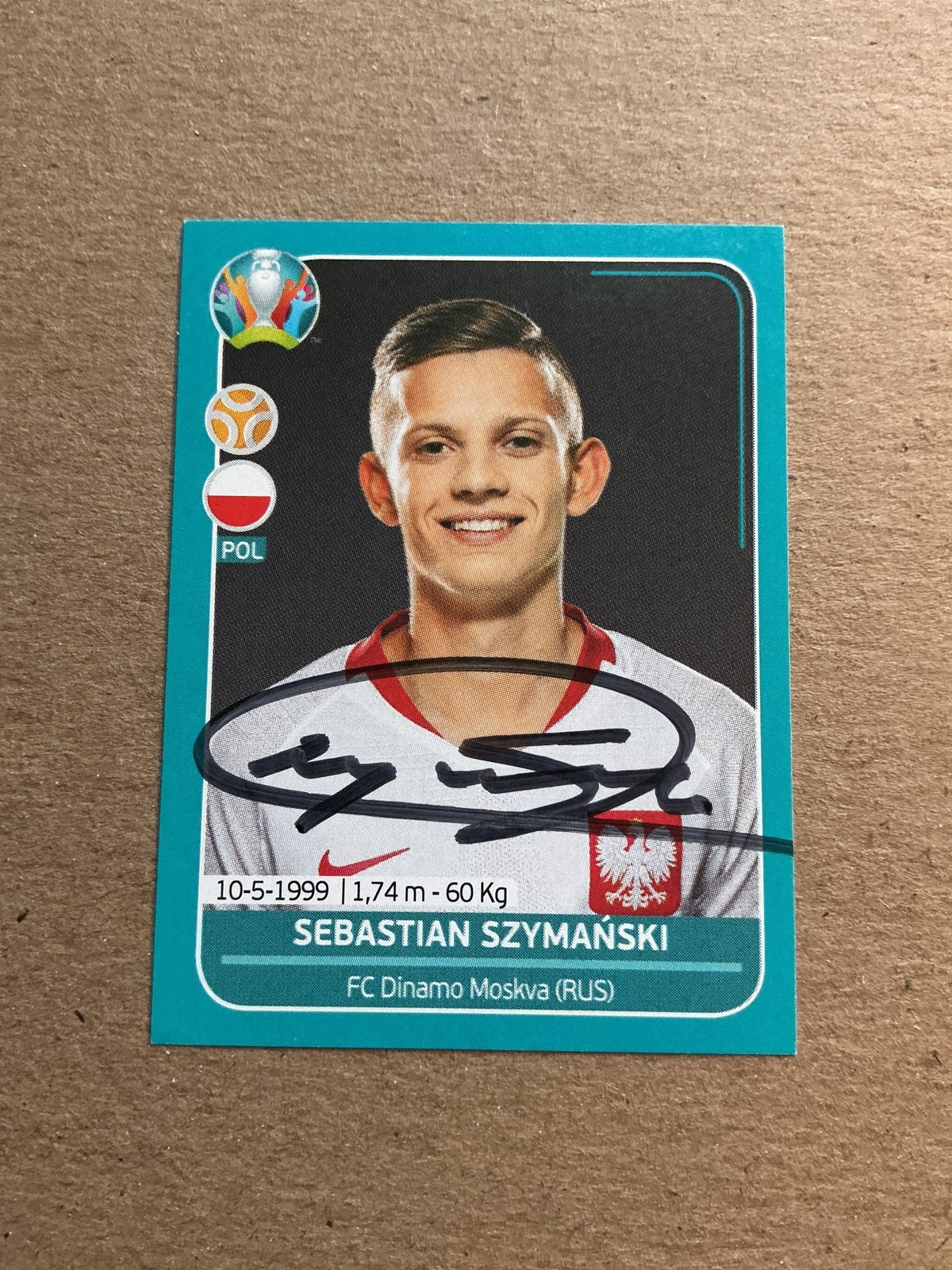 Sebastian Szymański, Poland 🇵🇱 UEFA Euro 2020 Panini hand signed - Autographs-World