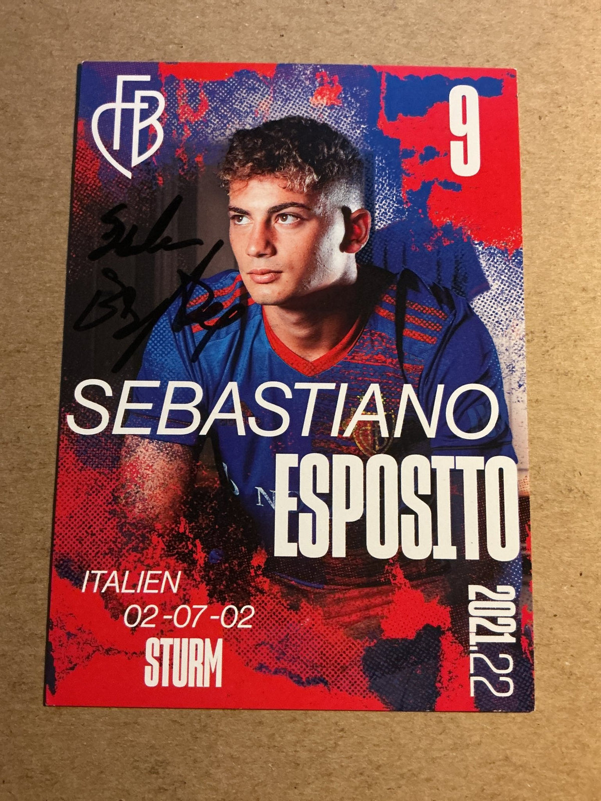 Sebastiano Esposito, Italy 🇮🇹 FC Basel 2021/22 hand signed - Autographs-World