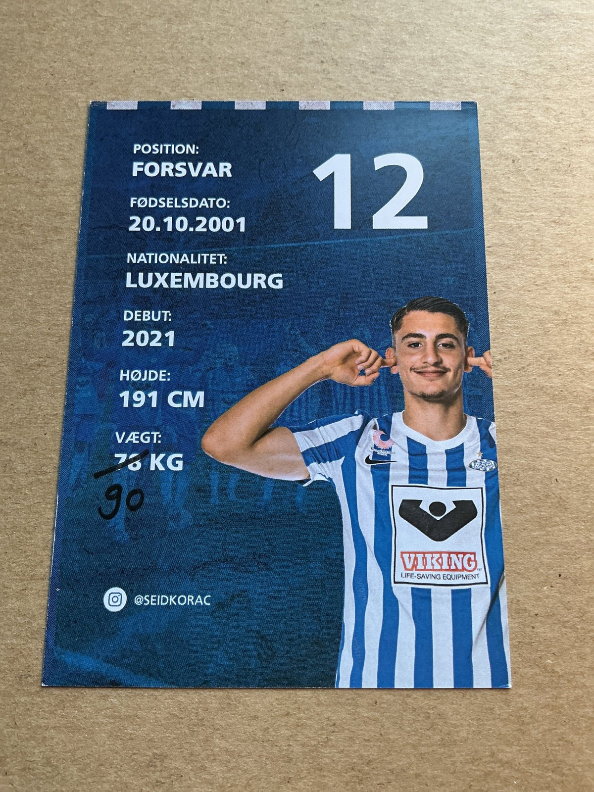 Seid Korac, Luxemburg 🇱🇺 Esbjerg fB 2021/22 hand signed - Autographs-World