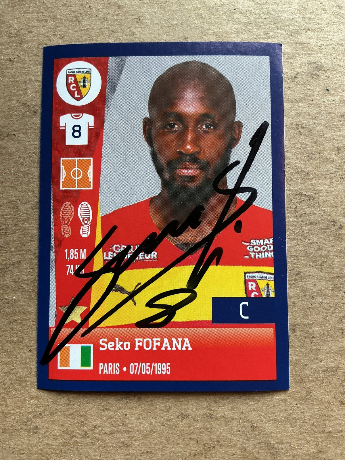 Seko Fofana, Ivory Coast 🇨🇮 RC Lens 2023 Panini hand signed - Autographs-World
