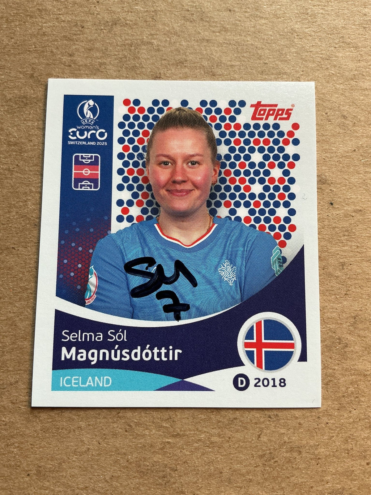 Selma Sol Magnusdottir, Iceland 🇮🇸 UEFA Women’s Euro Cup 2025 Topps hand signed - Autographs-World