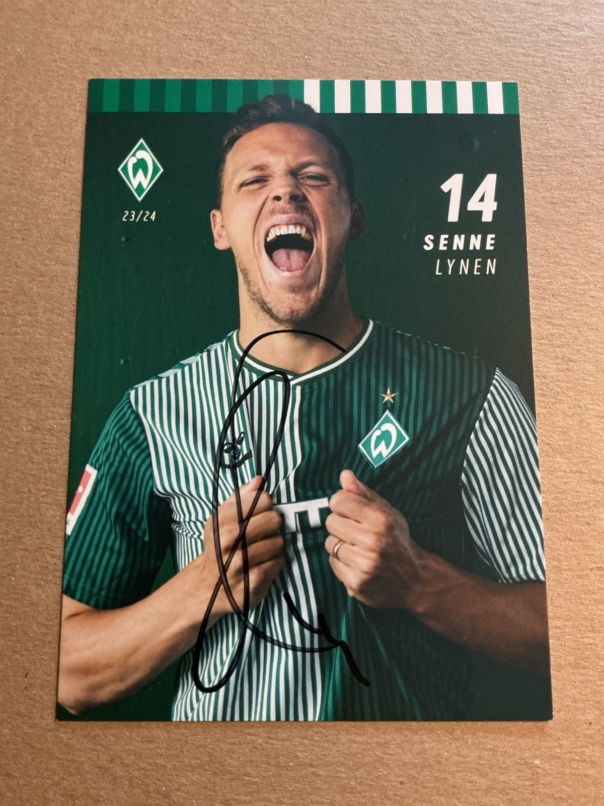 Senne Lynen, Belgium 🇧🇪 SV Werder Bremen 2023/24 hand signed - Autographs-World