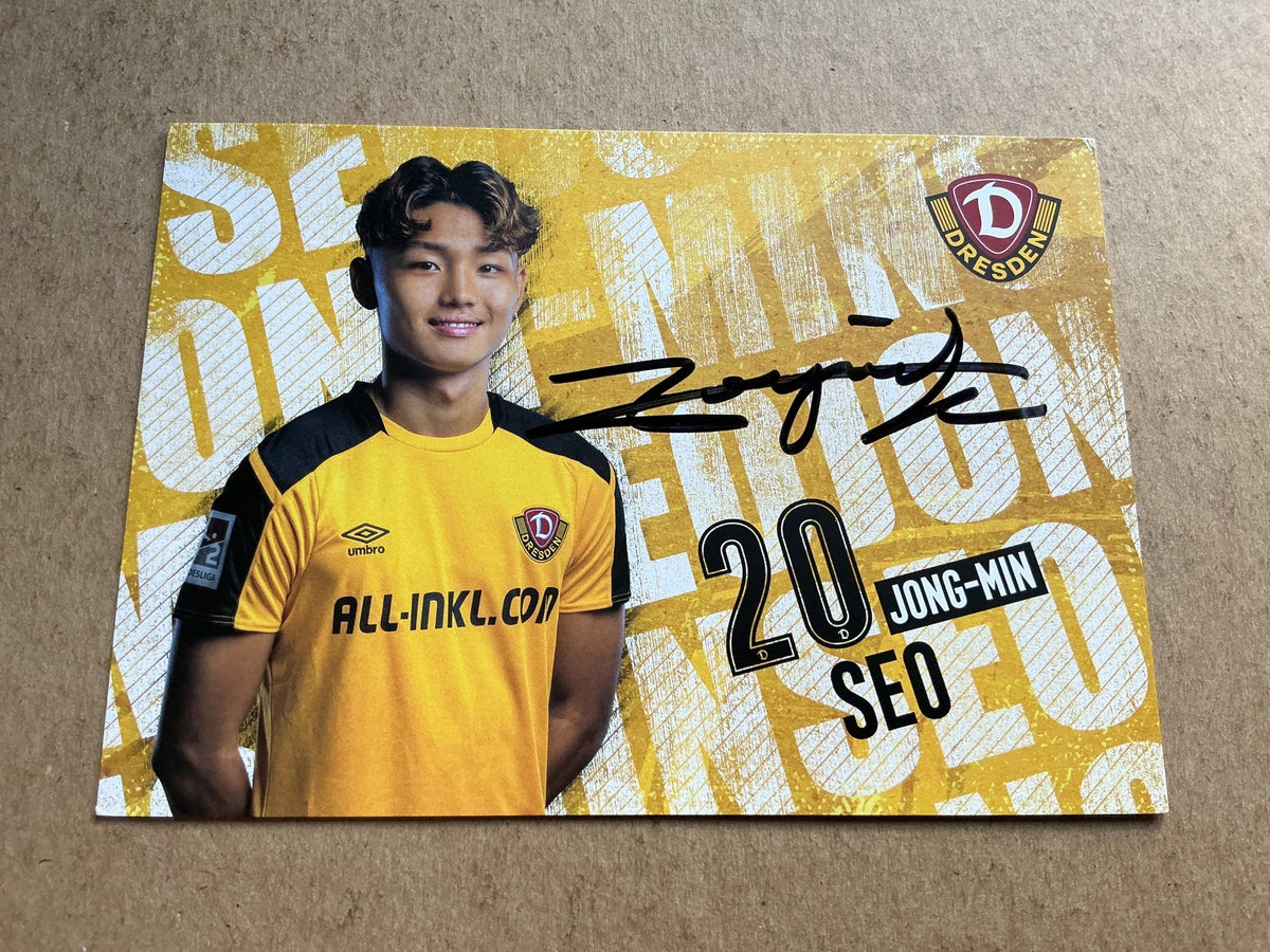 Seo Jong-min, South Korea 🇰🇷 Dynamo Dresden 2021/22 hand signed - Autographs-World