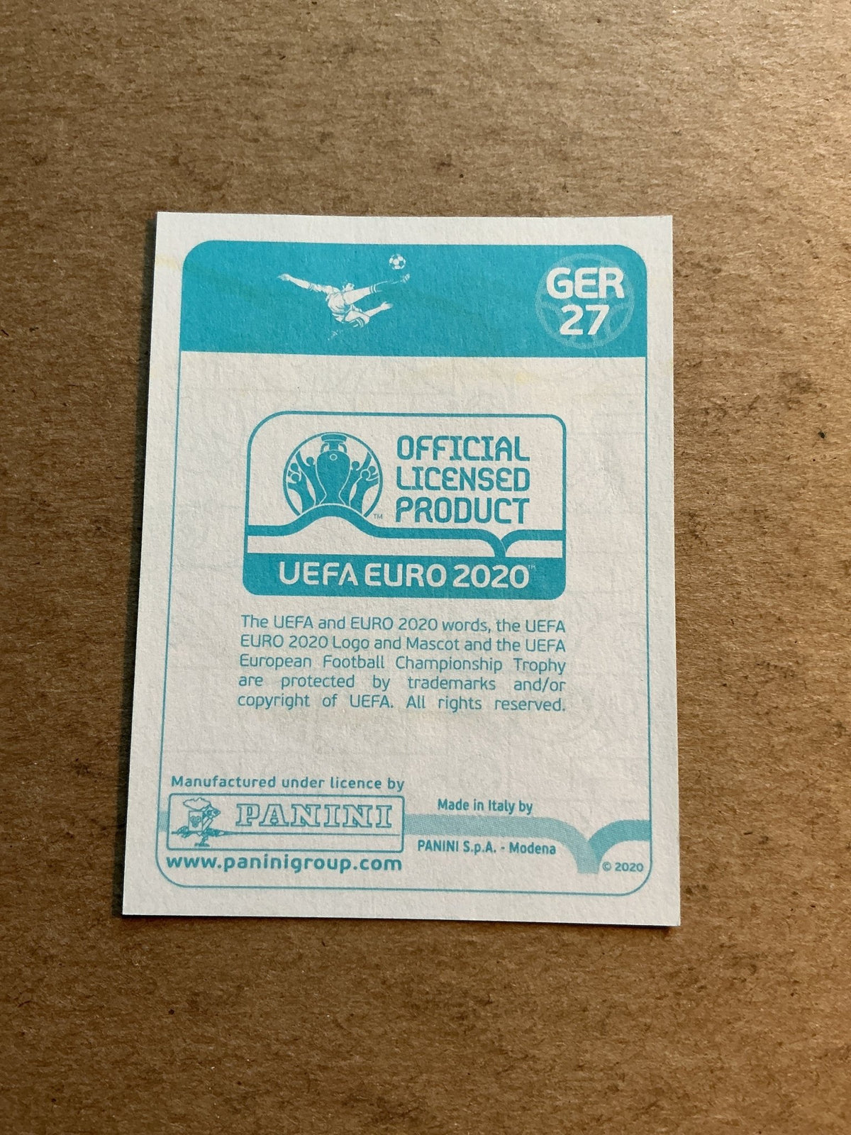 Serge Gnabry, Germany 🇩🇪 UEFA Euro 2020 Panini hand signed - Autographs-World