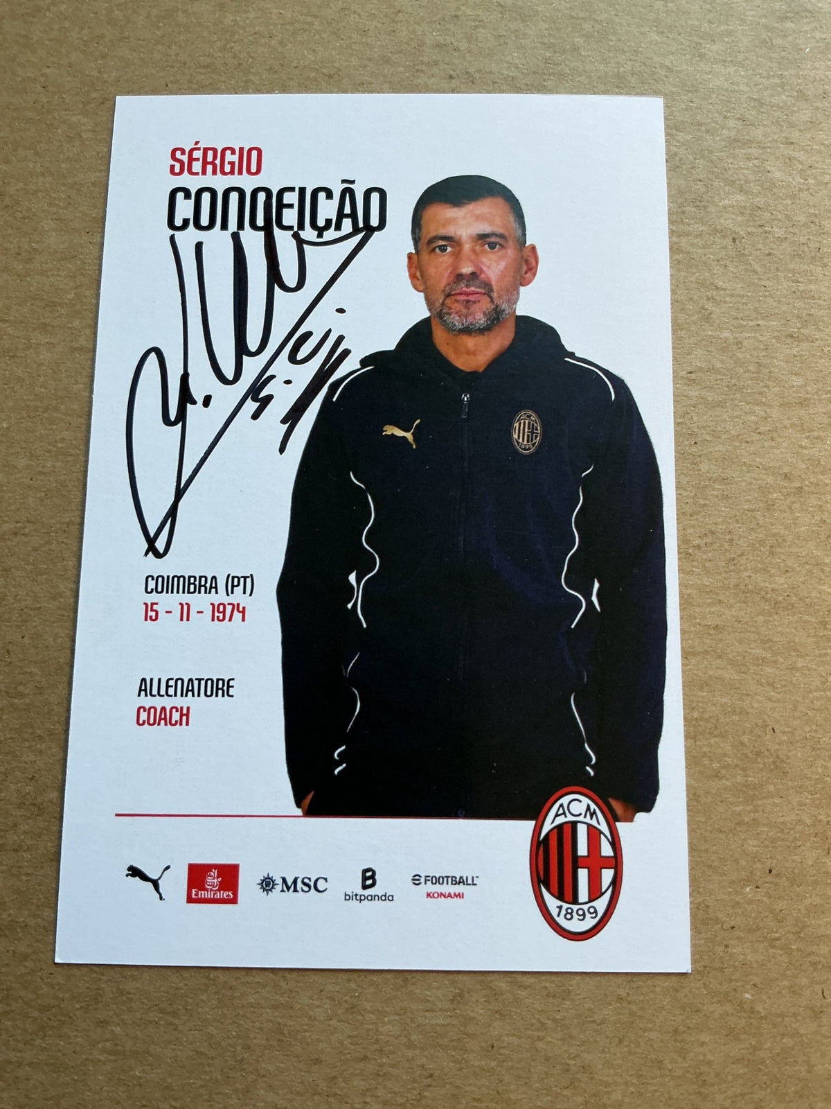 Sergio Conceicao, Portugal 🇵🇹 AC Milan 2024/25 hand signed - Autographs-World