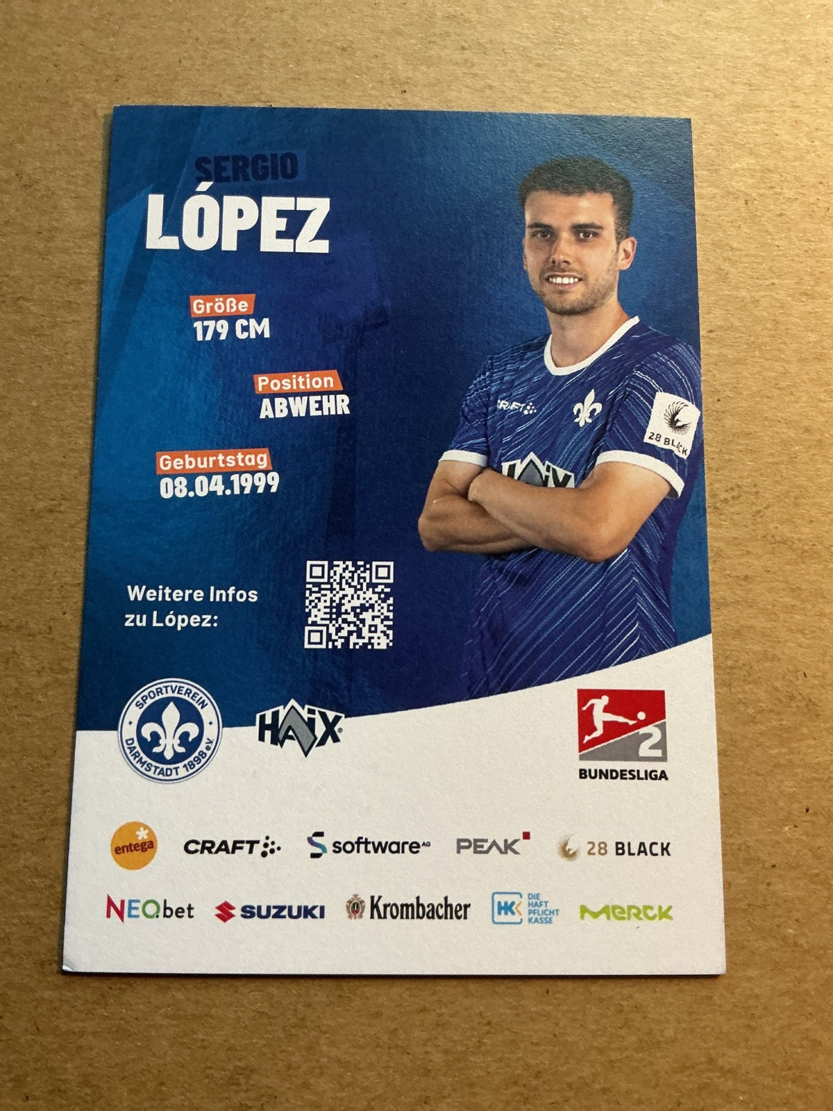 Sergio López, Germany 🇩🇪 SV Darmstadt 98 2023/24 hand signed - Autographs-World