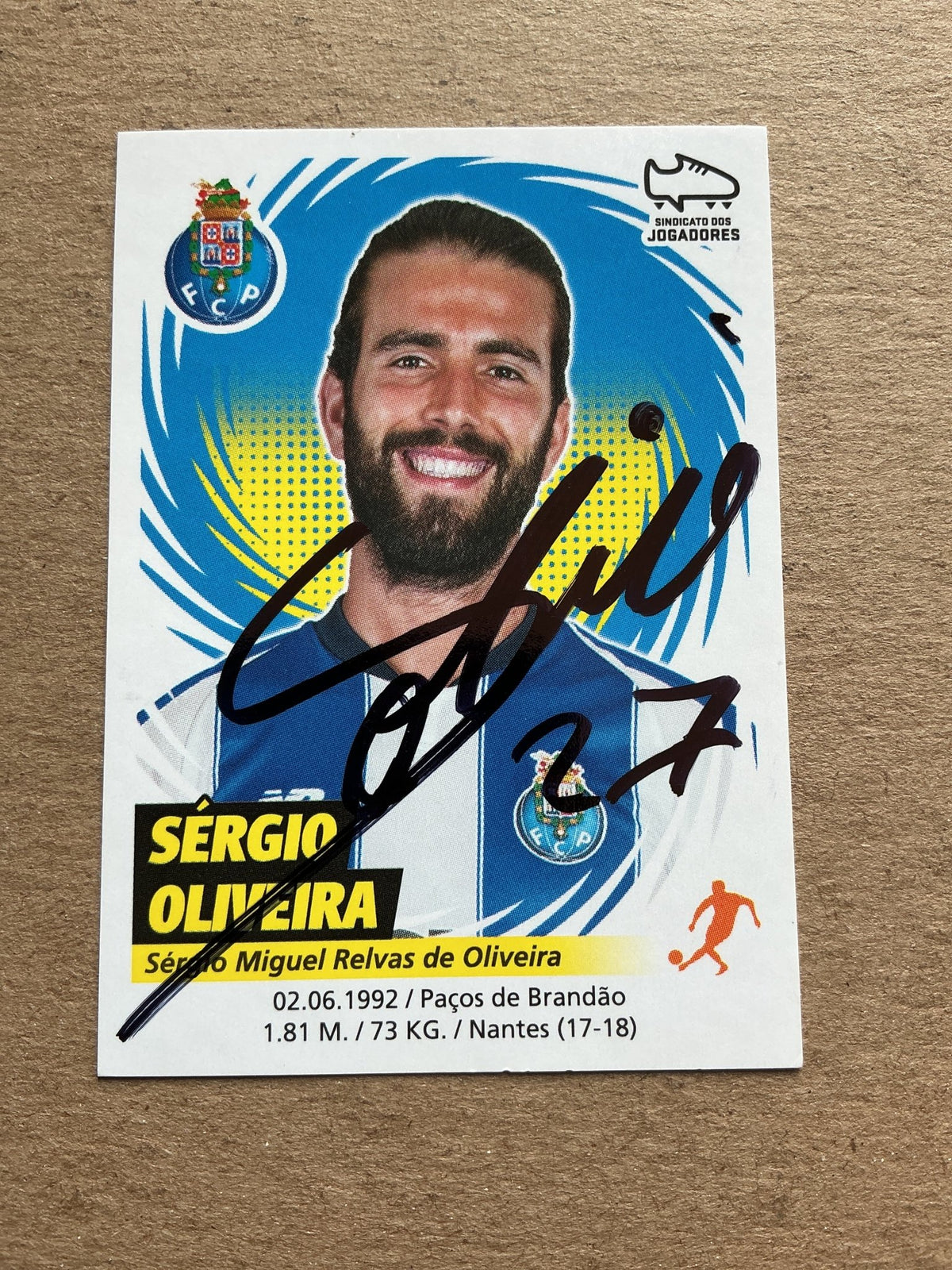 Sérgio Oliveira, Portugal 🇵🇹 FC Porto 2018/19 Panini hand signed - Autographs-World