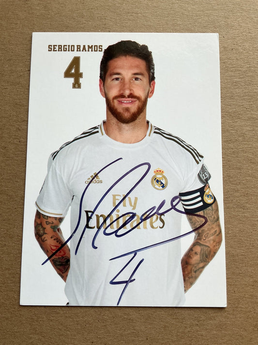 Sergio Ramos, Spain 🇪🇸 Real Madrid 2019/20 hand signed - Autographs-World