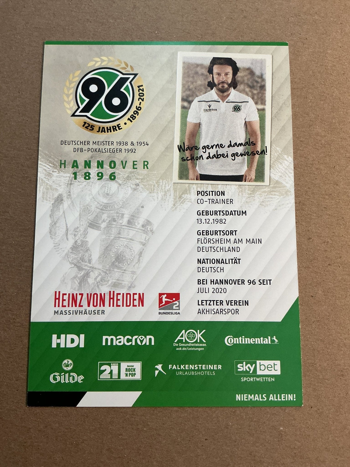 Serhat Umar, Germany 🇩🇪 Hannover 96 2020/21 hand signed - Autographs-World