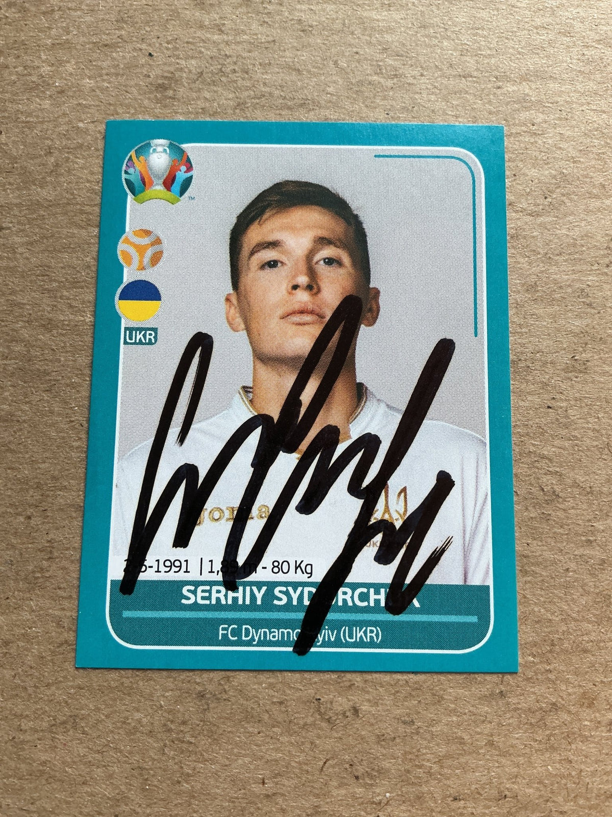 Serhiy Sydorchuk, Ukraine 🇺🇦 UEFA Euro 2020 Panini hand signed - Autographs-World