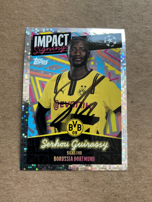 Serhou Guirassy, Guinea 🇬🇳 Borussia Dortmund 2024/25 Topps hand signed - Autographs-World