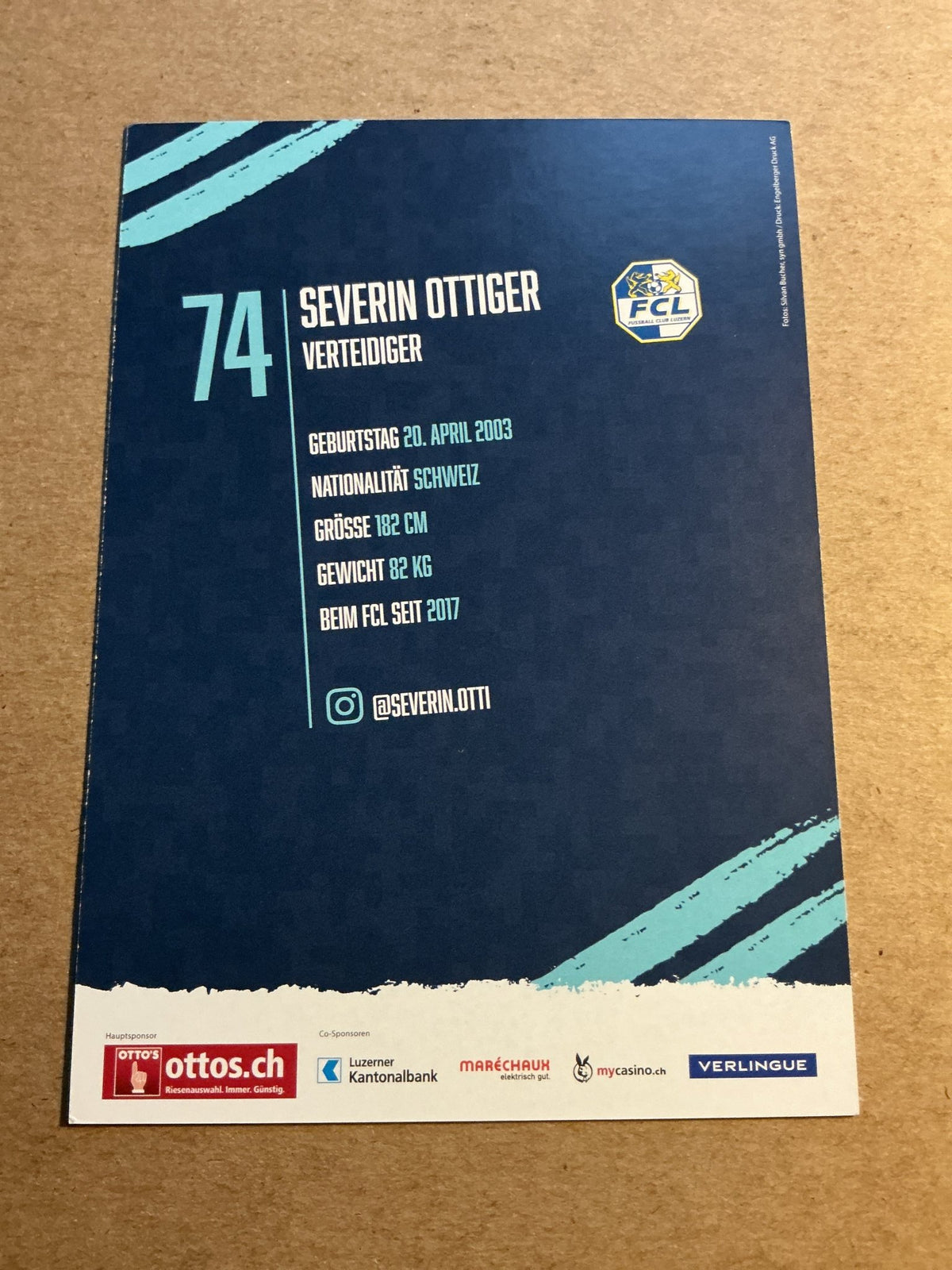 Severin Ottiger, Switzerland 🇨🇭 FC Luzern 2022/23 hand signed - Autographs-World