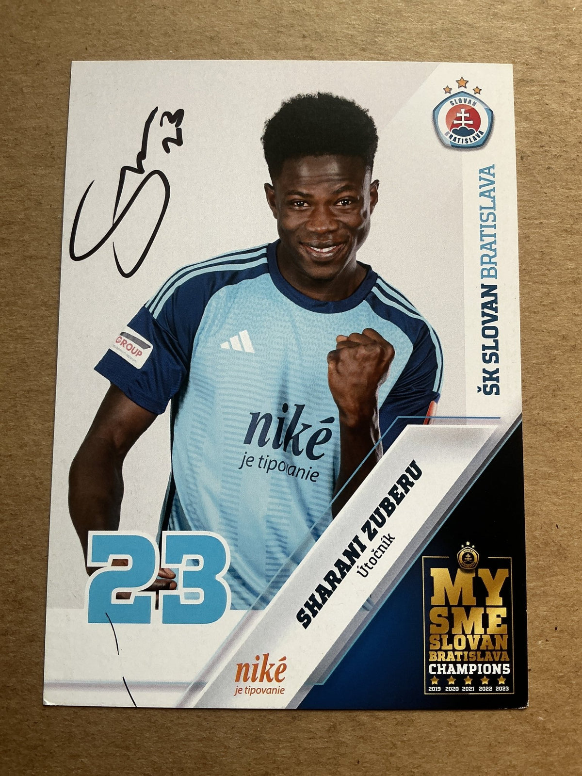 Sharani Zuberu, Ghana 🇬🇭 ŠK Slovan Batislava 2023/24 hand signed - Autographs-World
