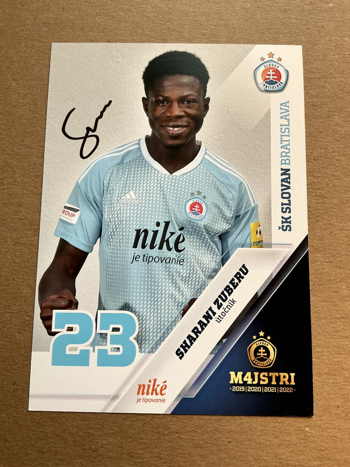 Sharani Zuberu, Ghana 🇬🇭 ŠK Slovan Bratislava 2022/23 hand signed - Autographs-World