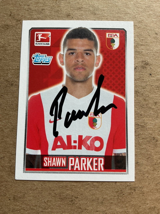 Shawn Parker, Germany 🇩🇪 FC Augsburg 2014/15 Topps hand signed - Autographs-World