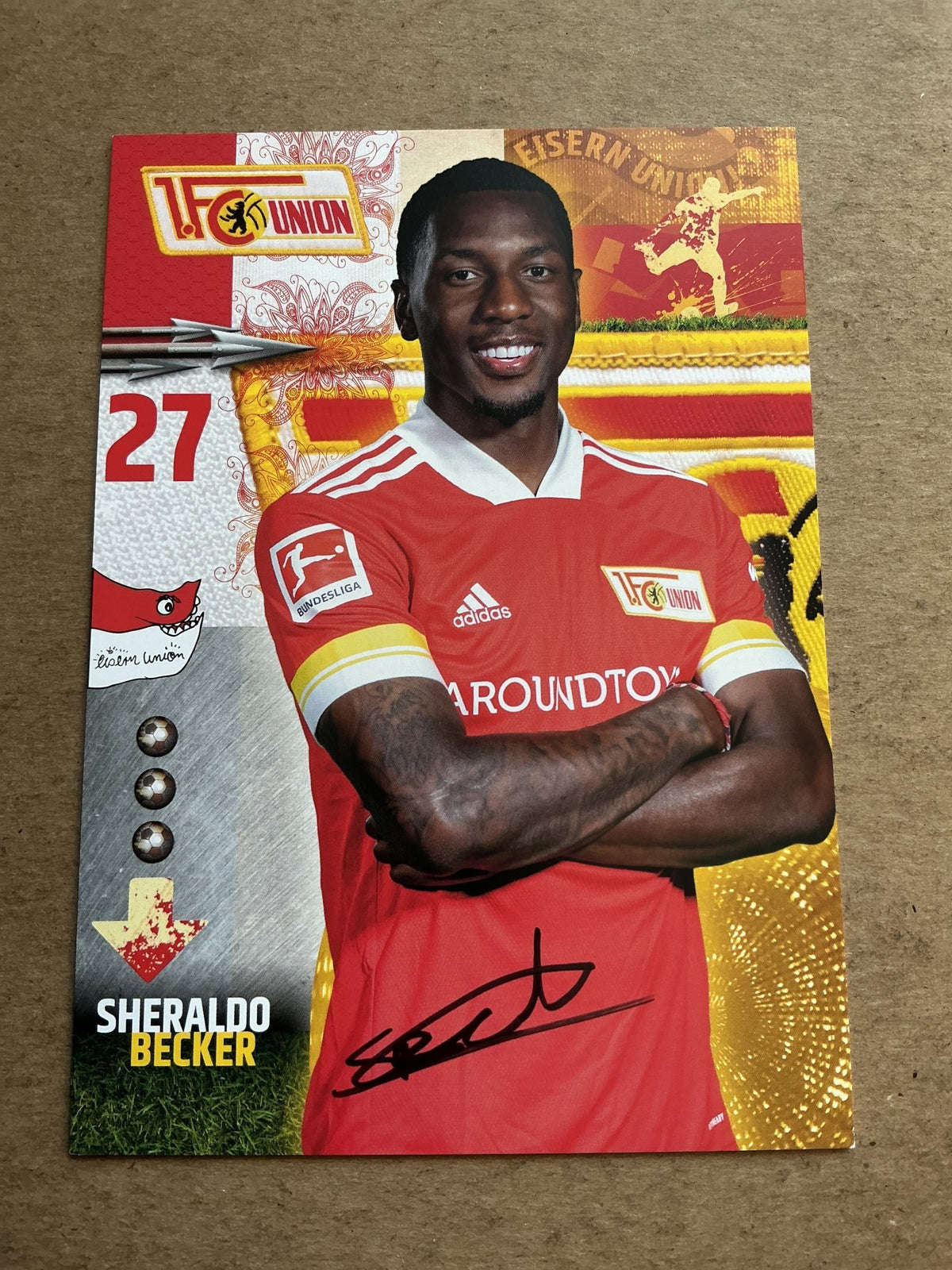 Sheraldo Becker, Netherlands 🇳🇱 1.FC Union Berlin 2020/21 hand signed - Autographs-World